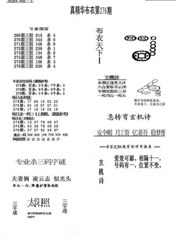 25276期: 福彩3D全套图版参考