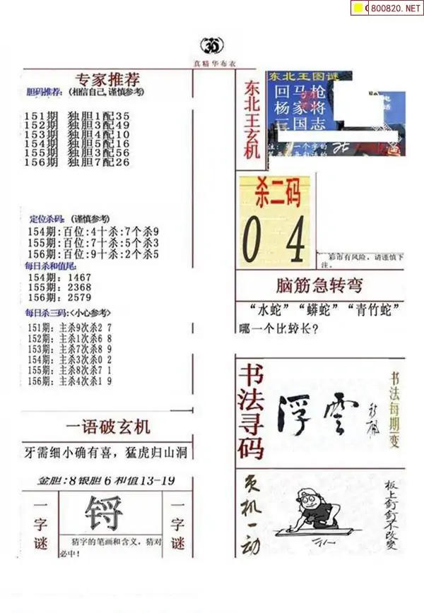 25156期: 福彩3D全套图版参考