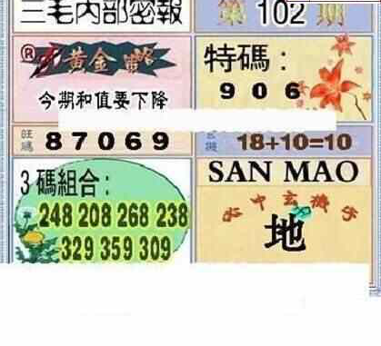 24102期: 三毛3D精品图谜