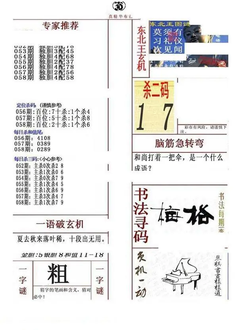 26058期: 福彩3D全套图版参考