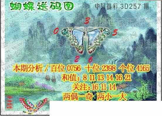 24257期: 3D蝴蝶世家蝴蝶彩图