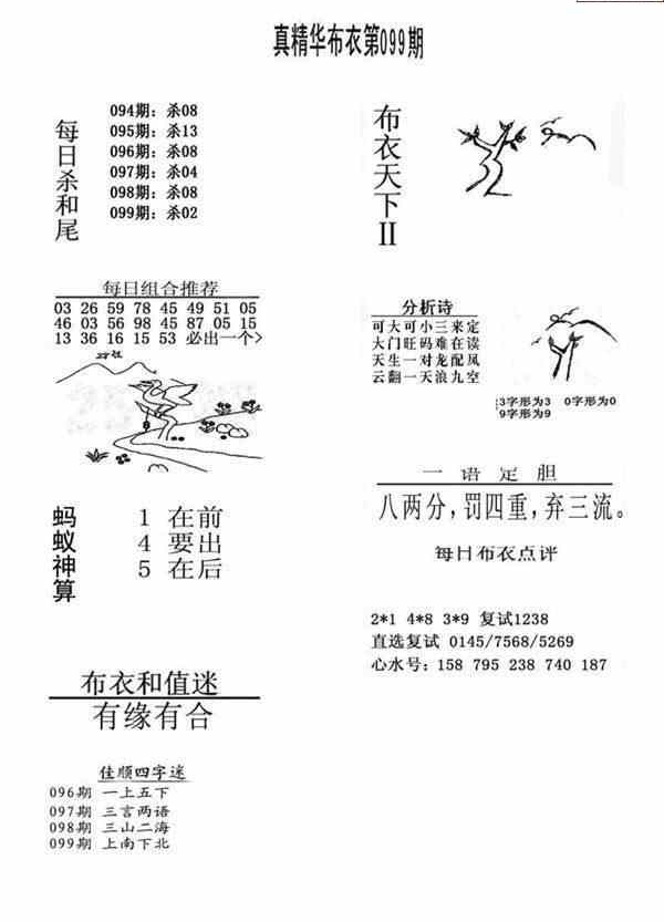 24099期: 福彩3D全套图版参考