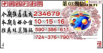 福彩3D 26033期佐罗图一掌经预测图