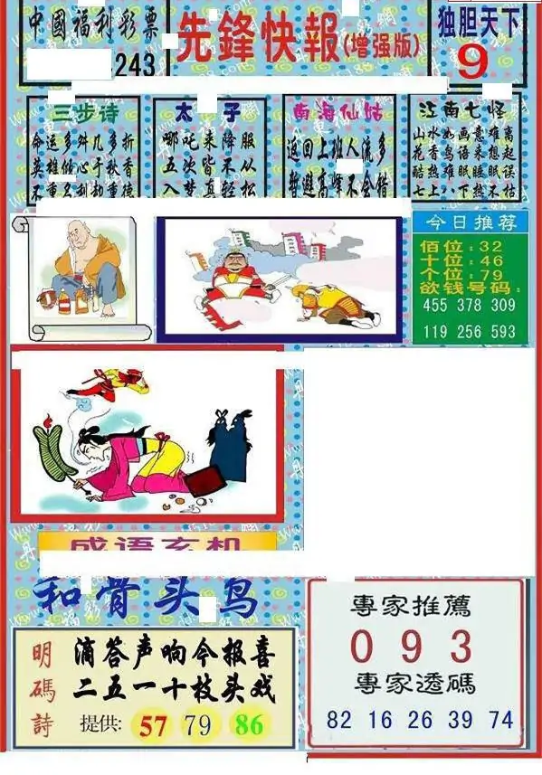 25243期: 福彩3D丹东全图分析