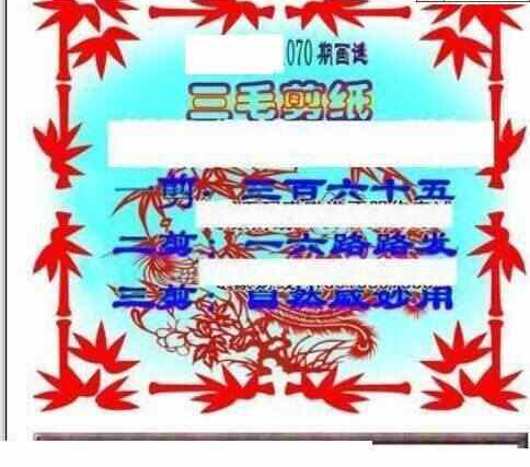 24070期: 三毛3D精品图谜