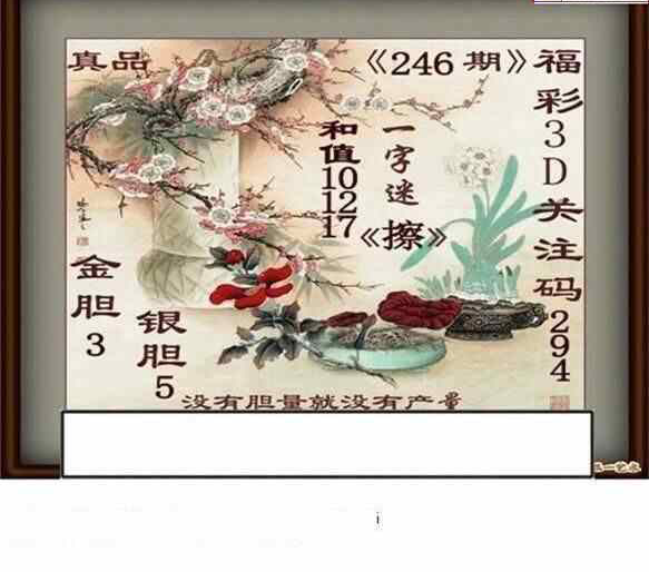 24246期: 白老3D杀码图版