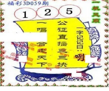 26059期: 福彩3D丹东全图分析