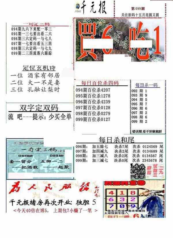 24099期: 福彩3D全套图版参考