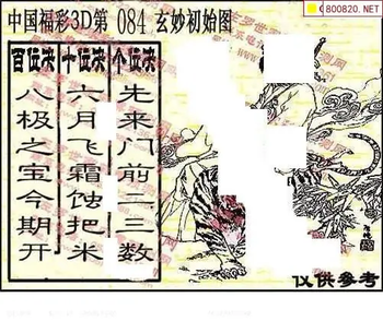 福彩3D 26084期佐罗图一掌经预测图
