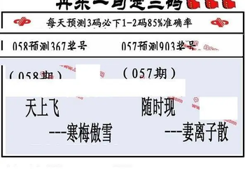 26058期: 福彩3D丹东全图分析