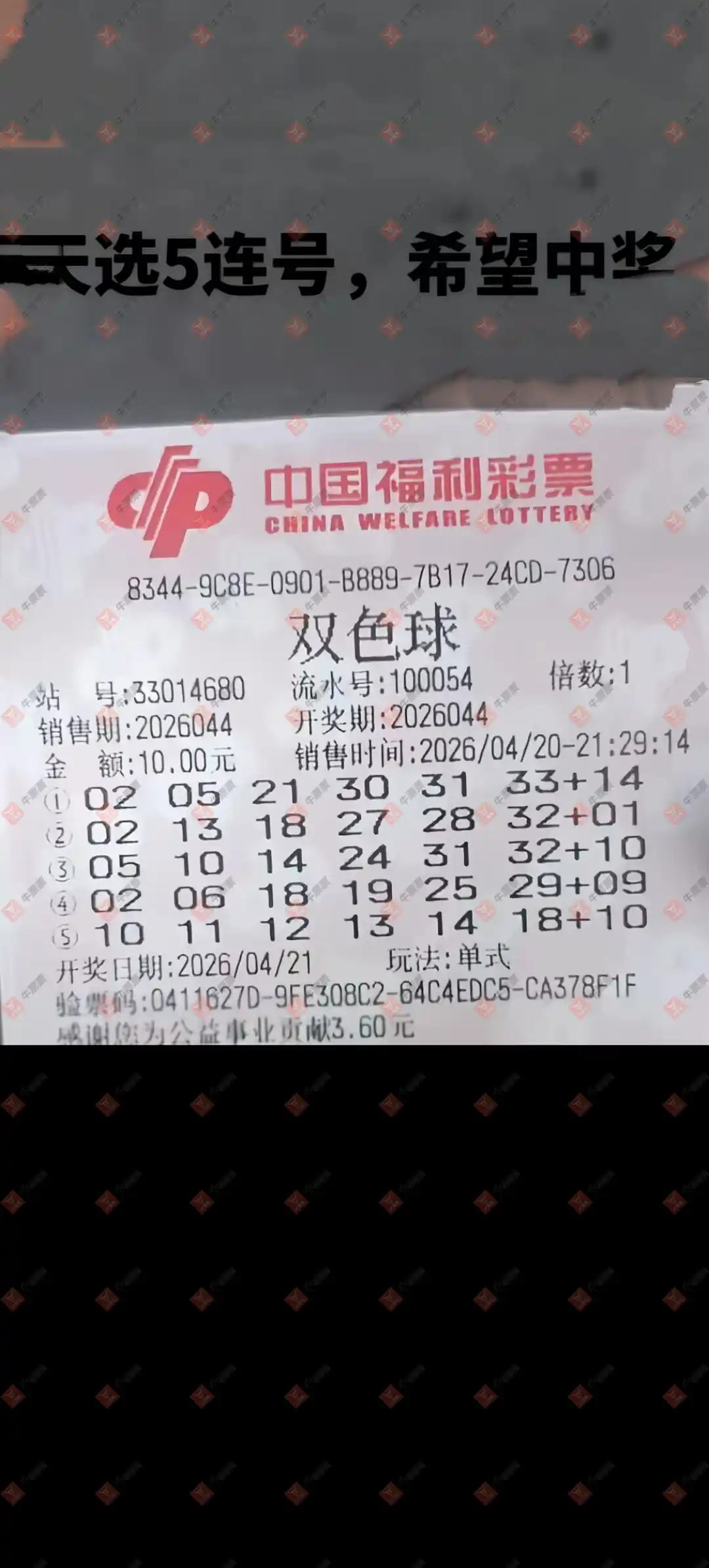 [˫ɫ��] 26044�ڣ��û�9153����ɹƱ154 / ����:�û�9153 / ����ID:1247015