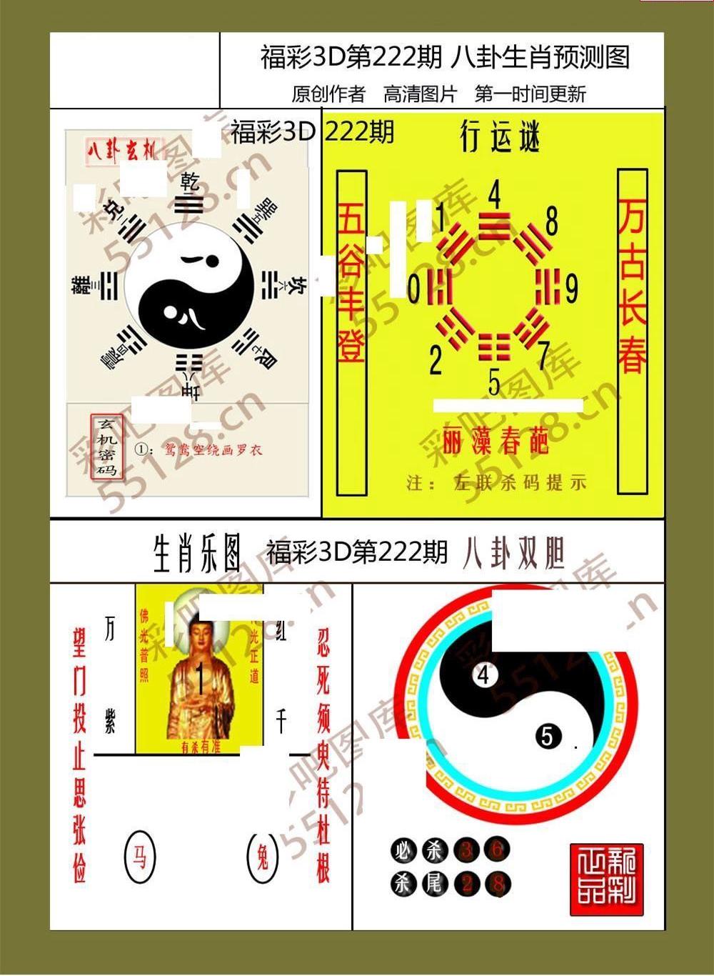 21222期福彩3d图谜 八卦生肖预测图