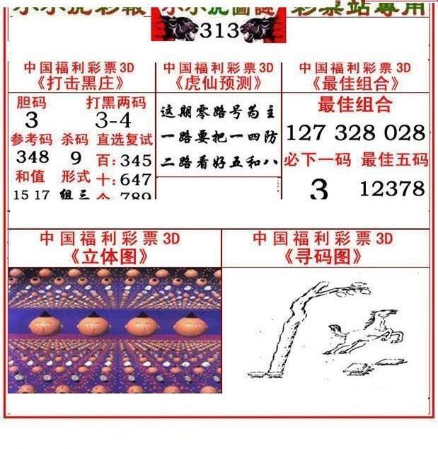 21313期福彩3d图谜 小小虎彩报3d图谜
