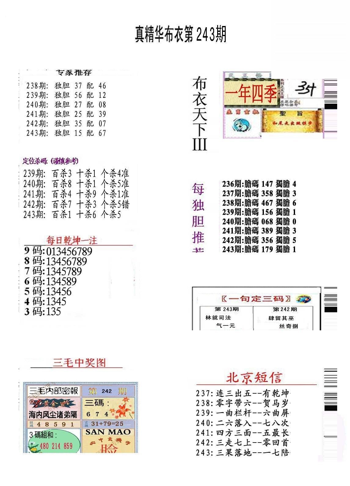 20243期福彩3d 精华布衣图版系列 - 3d图库 - 为彩网 - 微彩论坛