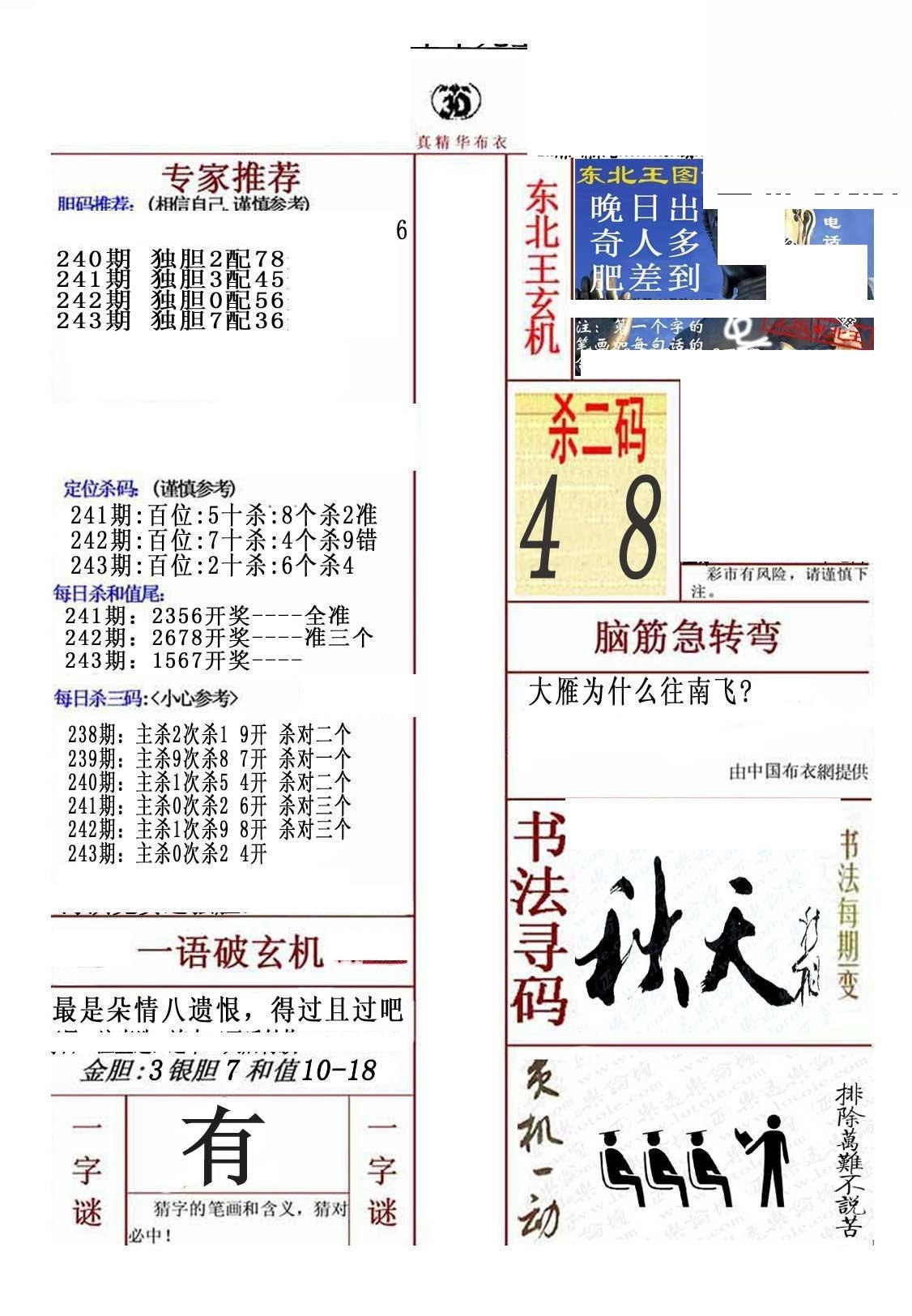 20243期福彩3d 精华布衣图版系列 - 3d图库 - 为彩网 - 微彩论坛