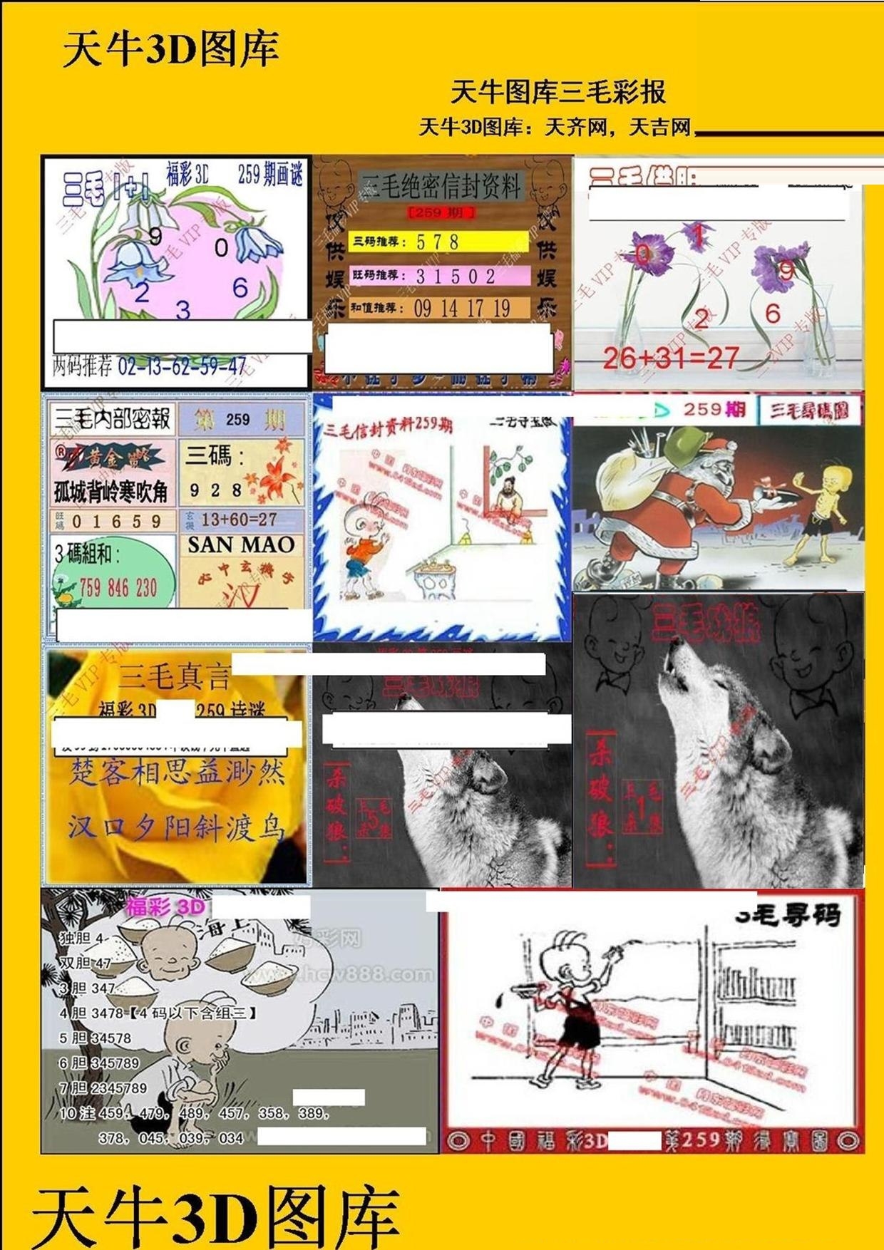 20259期福彩3d天牛彩报图版系列