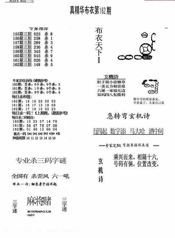 23162期: 福彩3D全套图版参考