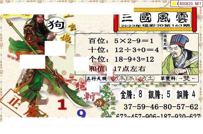 23163期: 福彩3D丹东全图分析