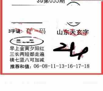 24055期: 福彩3D丹东全图分析