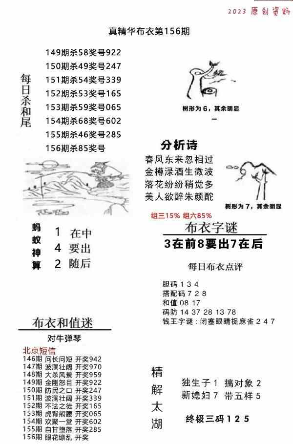 23156期: 福彩3D全套图版参考