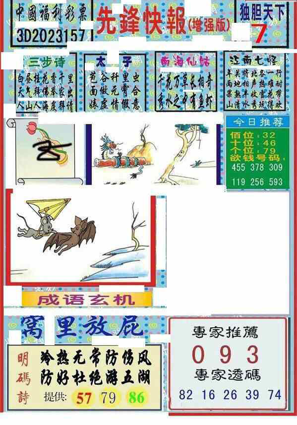 23157期: 福彩3D丹东全图分析