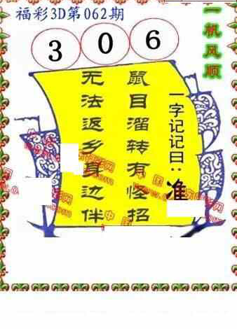24062期: 福彩3D丹东全图分析