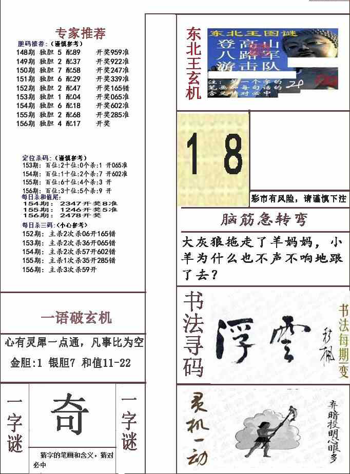 23156期: 福彩3D全套图版参考