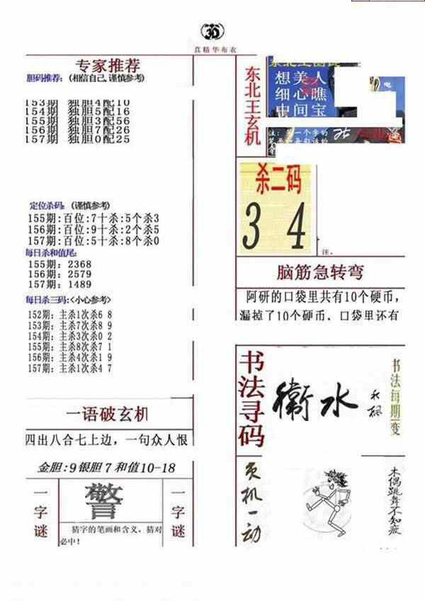 23157期: 福彩3D全套图版参考