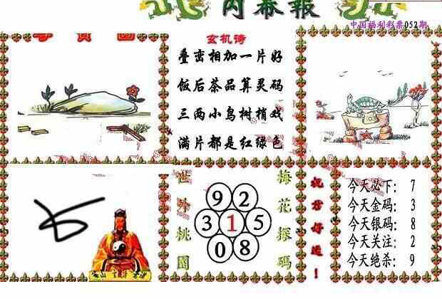 24052期: 福彩3D丹东全图分析