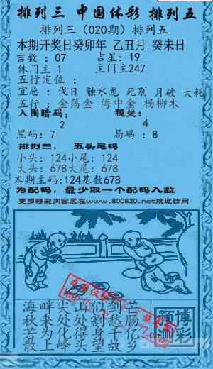 24020期: 福彩3D红黄蓝报