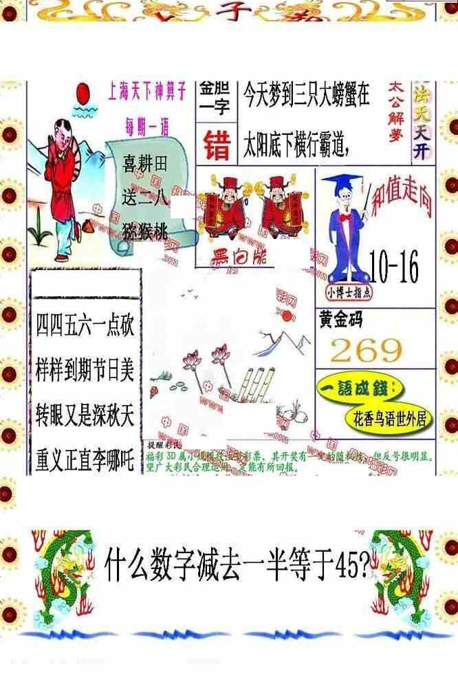 24038期: 福彩3D丹东全图分析