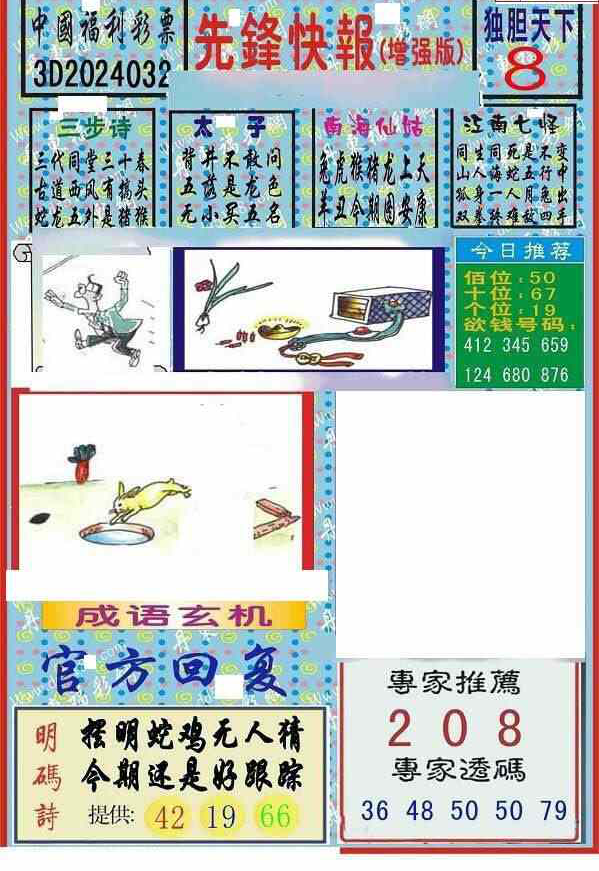 24032期: 福彩3D丹东全图分析