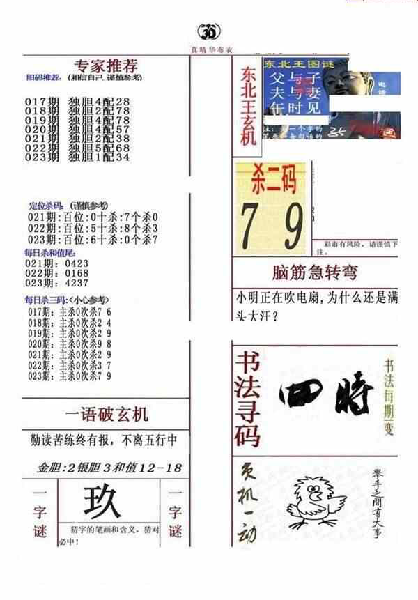 24023期: 福彩3D全套图版参考