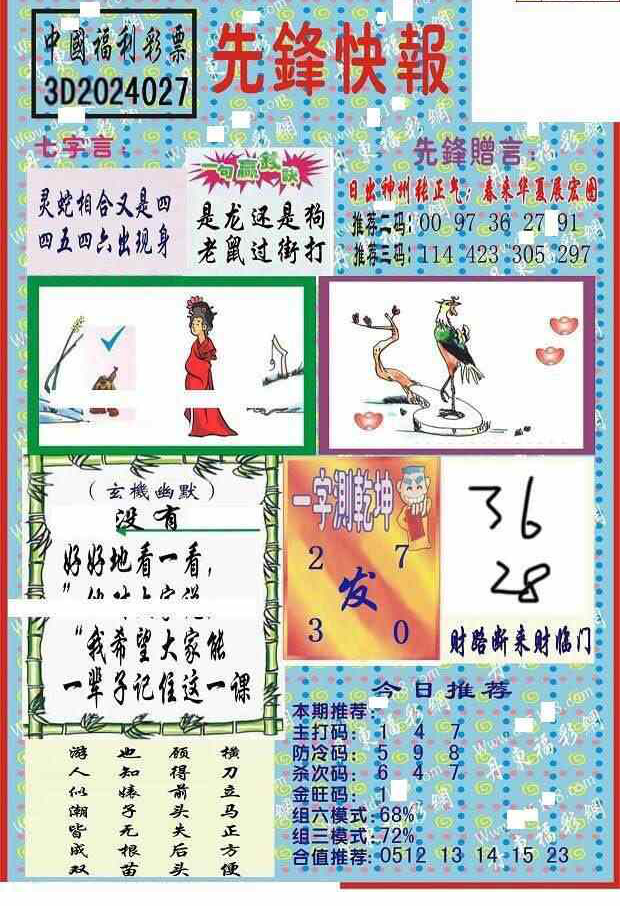 24027期: 福彩3D丹东全图分析