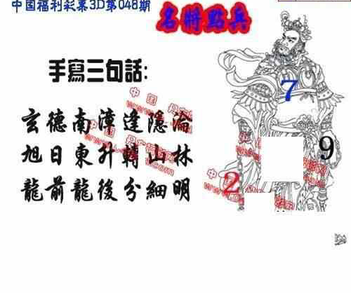 24048期: 福彩3D丹东全图分析