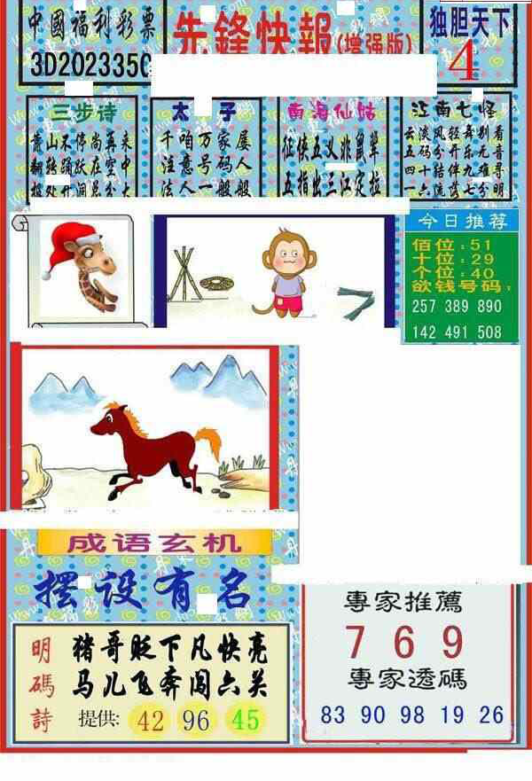 23350期: 福彩3D丹东全图分析