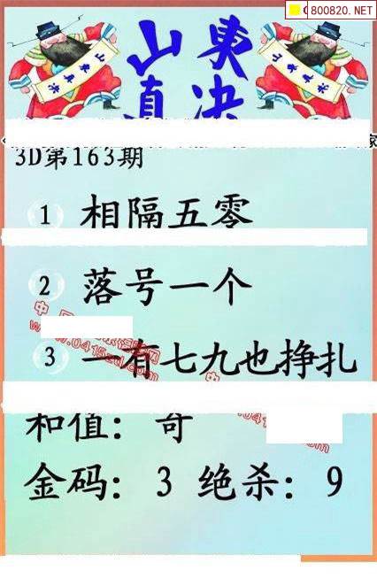 23163期: 福彩3D丹东全图分析