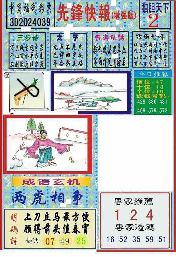 24039期: 福彩3D丹东全图分析