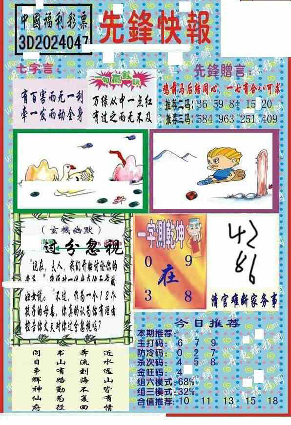 24047期: 福彩3D丹东全图分析