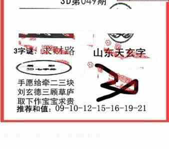 24049期: 福彩3D丹东全图分析