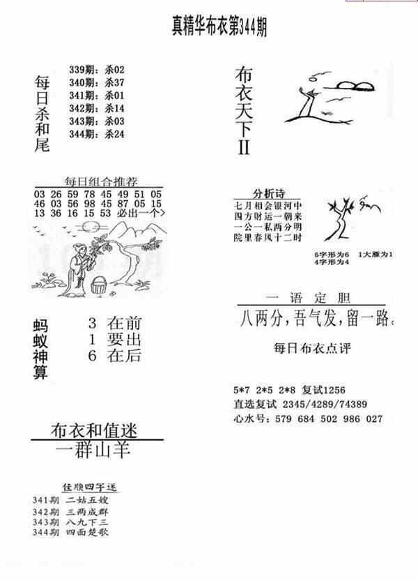 23344期: 福彩3D全套图版参考