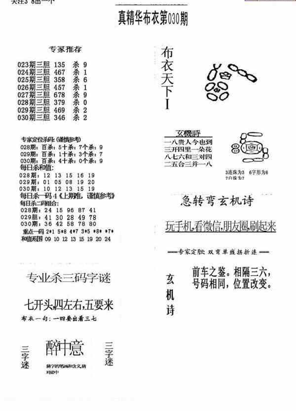 24030期: 福彩3D全套图版参考