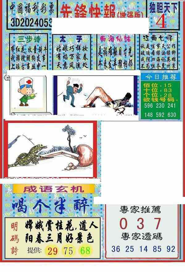 24053期: 福彩3D丹东全图分析