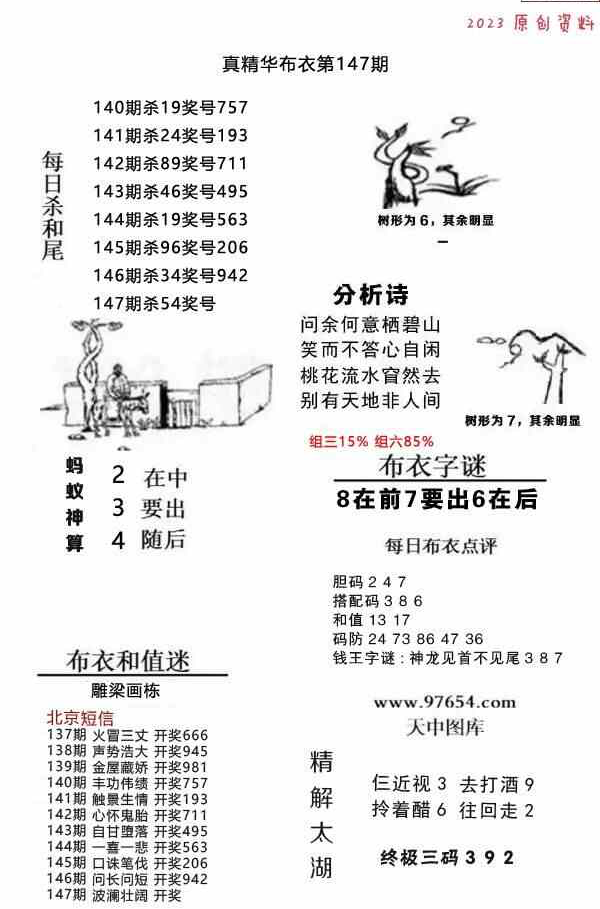 23147期: 福彩3D全套图版参考