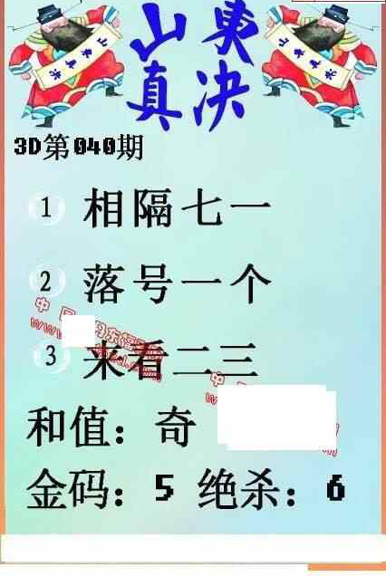 24040期: 福彩3D丹东全图分析