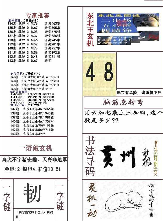 23143期: 福彩3D全套图版参考