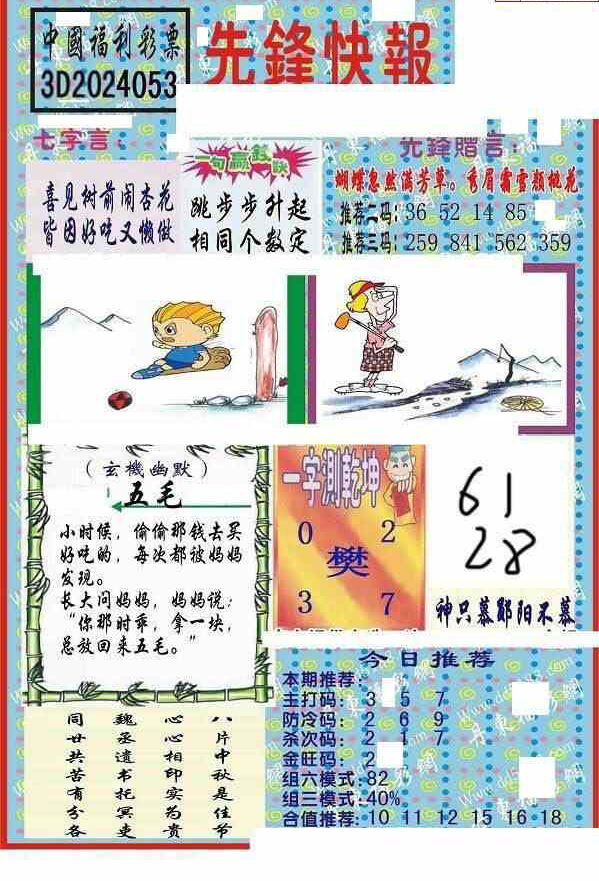 24053期: 福彩3D丹东全图分析