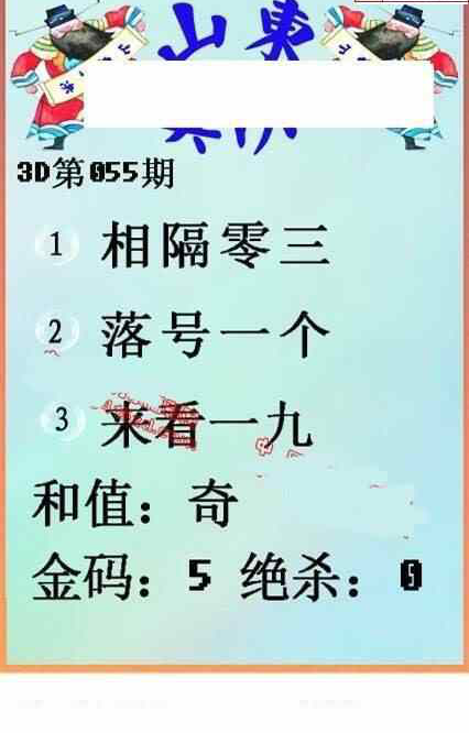 24055期: 福彩3D丹东全图分析