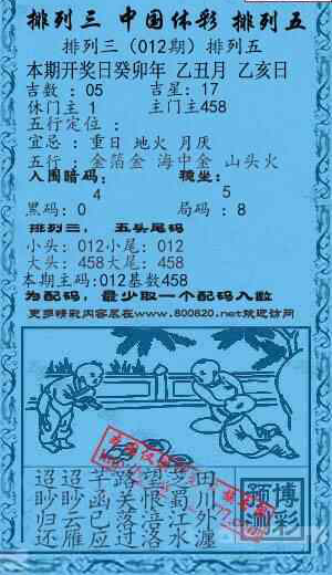 24012期: 福彩3D红黄蓝报