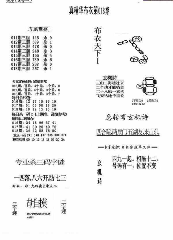 24018期: 福彩3D全套图版参考